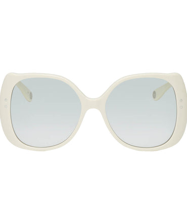 Gucci Off White Oversized Circular Sunglasses