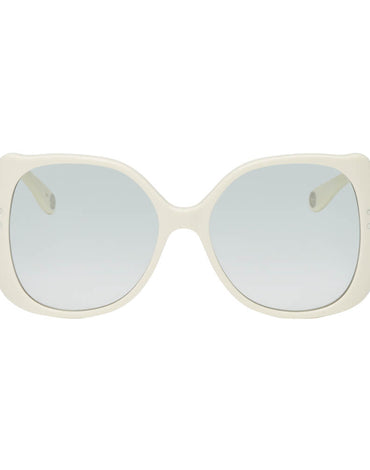 Gucci Off White Oversized Circular Sunglasses