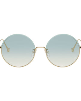 Loewe Gold Blue Round Sunglasses